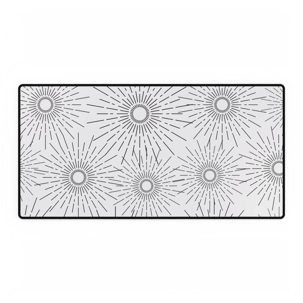 Dark Sunburst Desk Mat — Large Gaming & Office Mouse Pad
