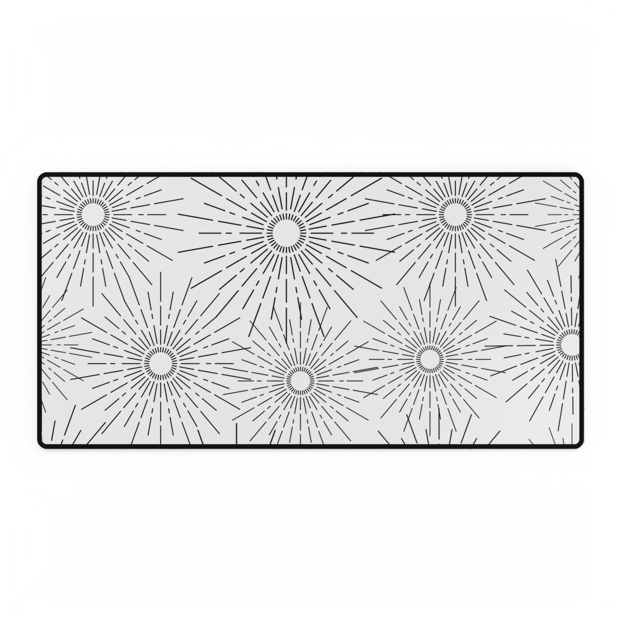 Dark Sunburst Desk Mat — Large Gaming & Office Mouse Pad